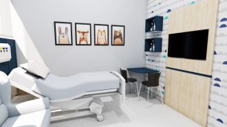Projeto de um dos leitos de internação que vai atender crianças e adolescentes com câncer após reforma no Hospital (Reprodução – Divulgação-HSVP)