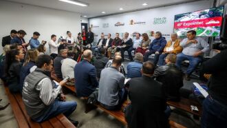 Secretário Feltes conduziu a entrevista coletiva que fez um balanço da Expointer 2023