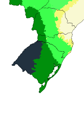 Mapa da previsão indica chuvas para a região – Reprodução -Leaflet/INMET