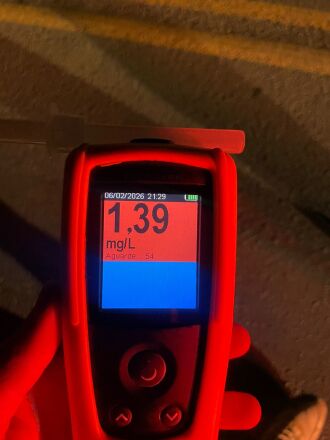 Teste do etilômetro apontou um resultado altíssimo: 4 vezes superior ao limite para configurar o crime de embriaguez ao volante.