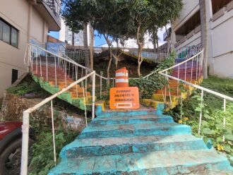 Escadaria está interditada desde dezembro de 2024 por problemas na estrutura - Foto: Luciano Breitkreitz/ON
