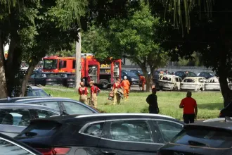 Bombeiros no local da queda de helicópteros – Foto- Tomaz Silva/Agência Brasil