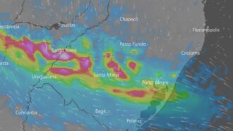 Mapa meteorológico para o domingo