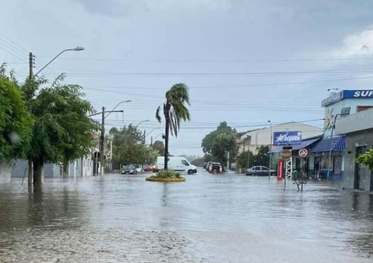 Arroio São Lourenço transbordou – Foto – Redes Sociais