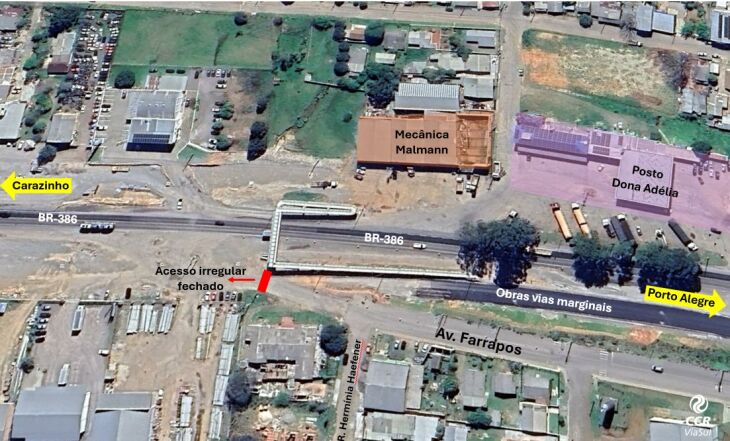 Acesso no bairro Botucaraí junto à Avenida Farrapos será fechado em definitivo para execução dos trabalhos