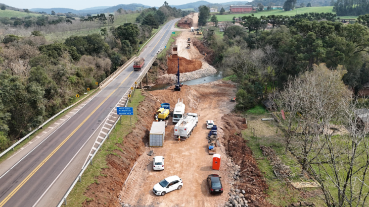 Trecho de 30 quilômetros entre Tio Hugo e Soledade é o segundo maior a ser duplicado em todo o projeto - FOTO: CCR-VIASUL